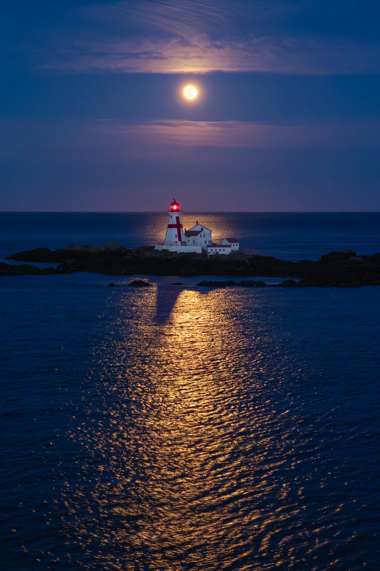 Moonrise Over Head Harbour Lighthouse