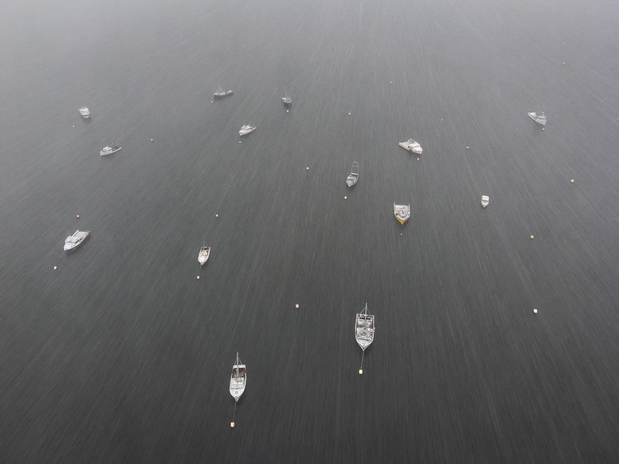Fishing Boats in Snowstorm
