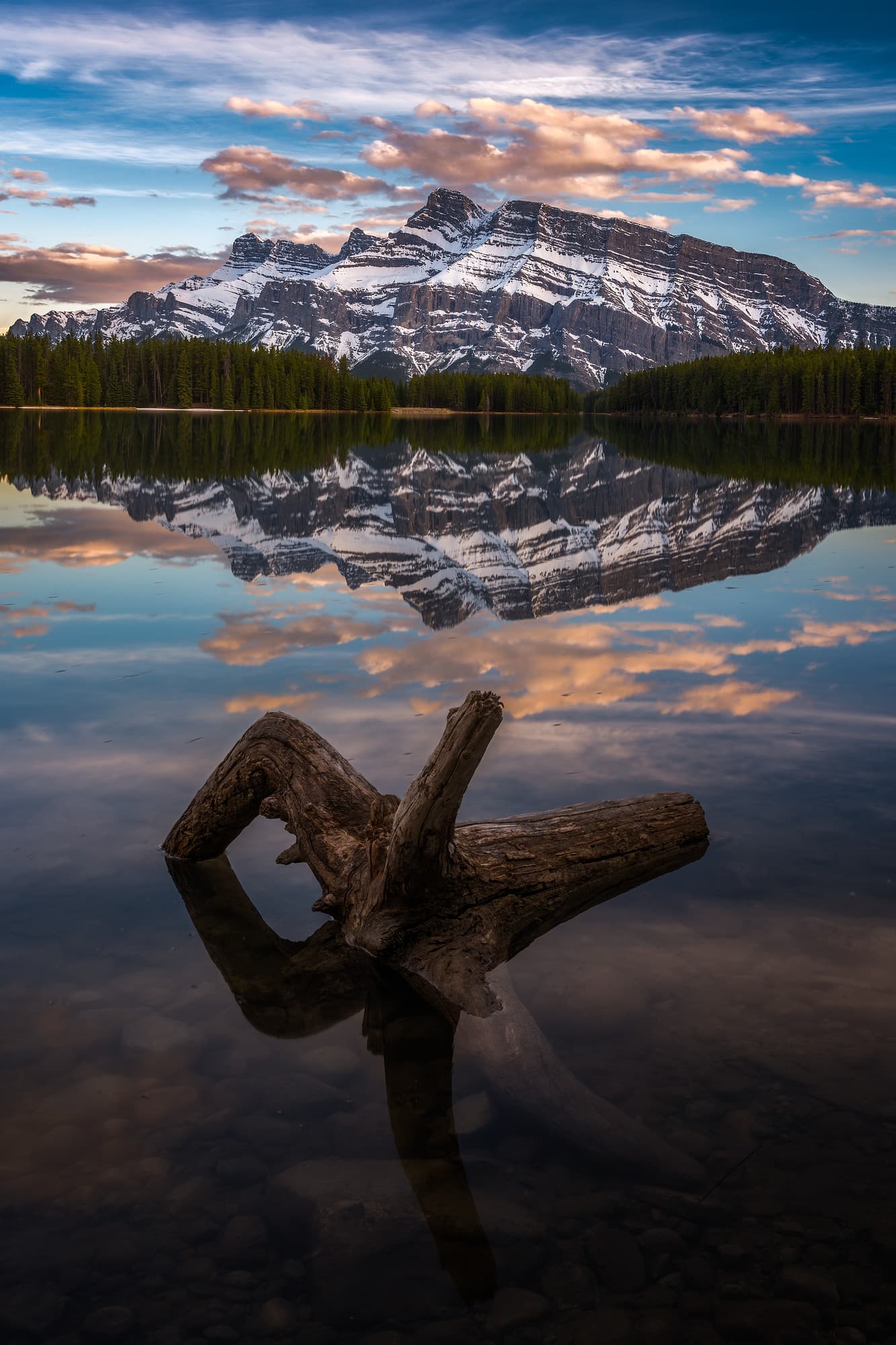 Mt. Rundle Over Two Jack Lake