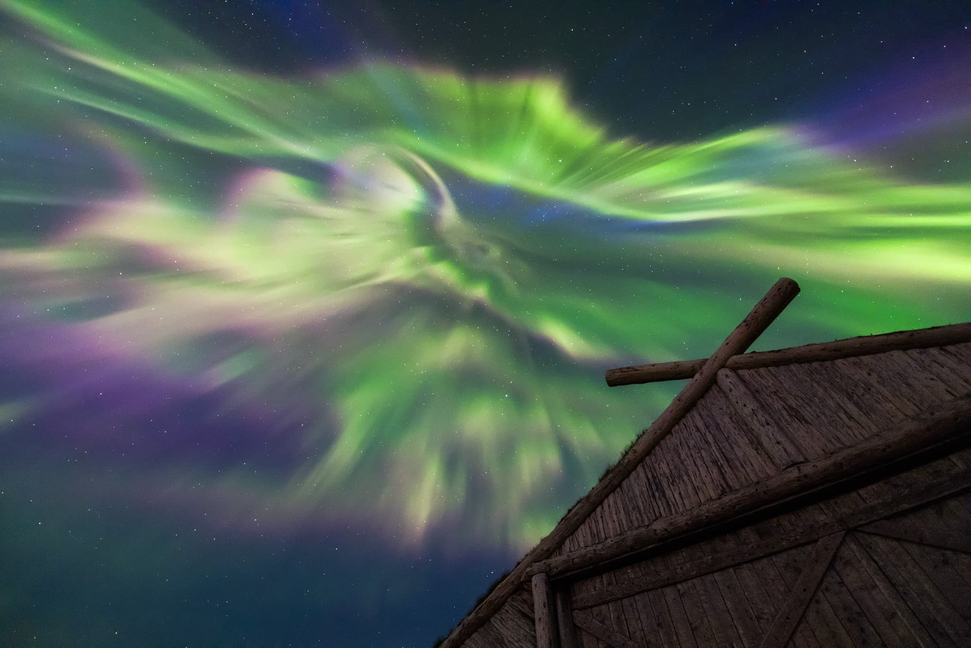 Aurora Over Viking Boathouse