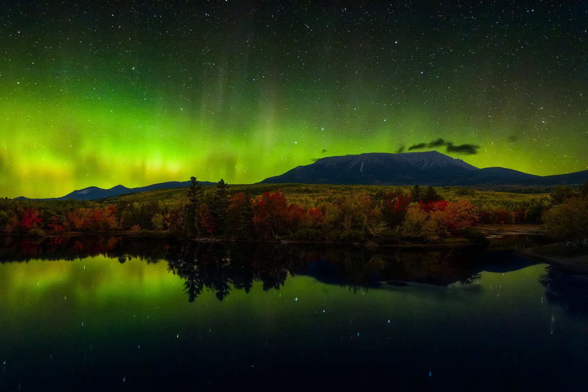 Autumn Aurora Over Mt. Katahdin