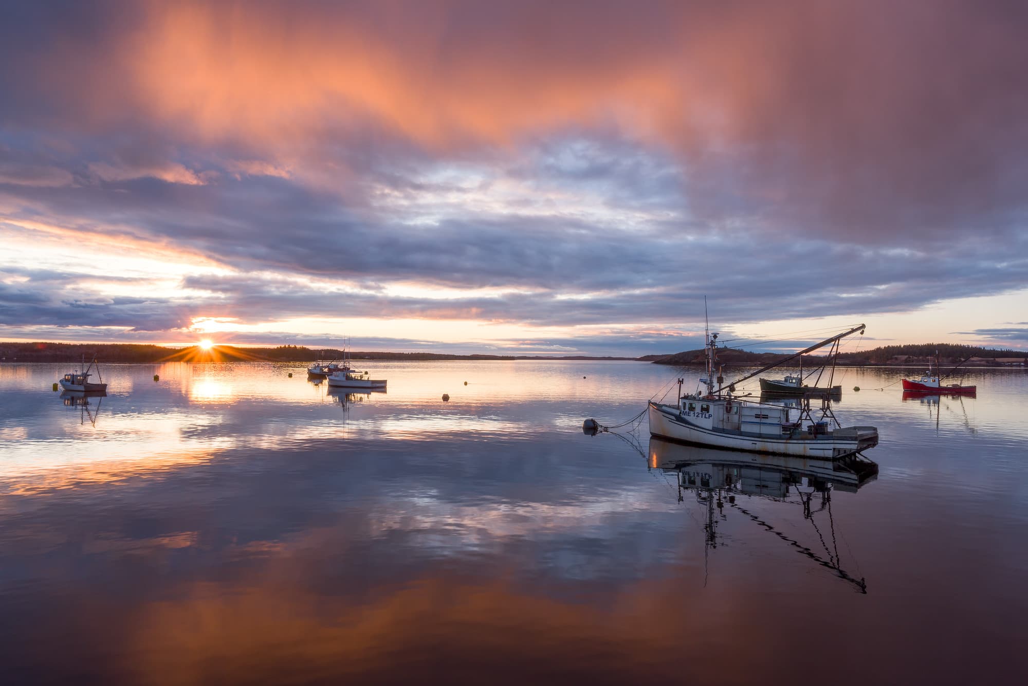 Golden Glow Over Lubec Boats