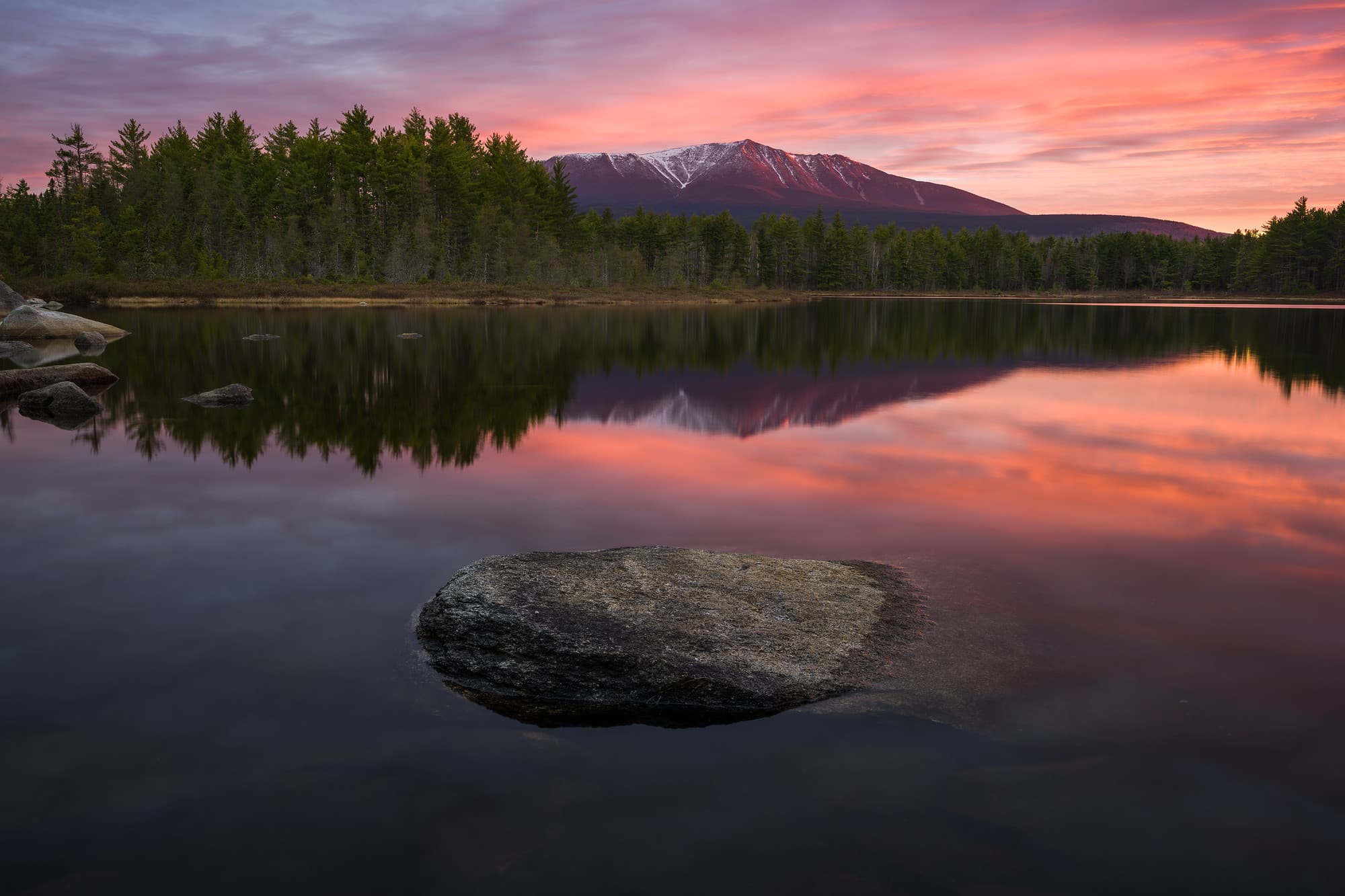 Mt. Katahdin Sunrise at Sunday Pond