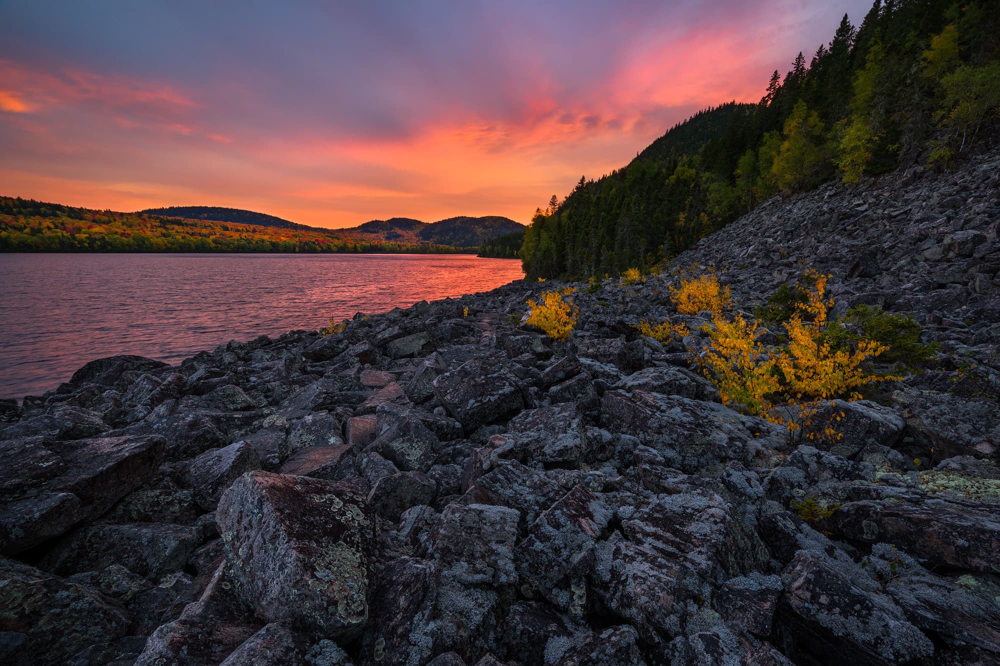 Autumn Sunset on Deboullie Pond
