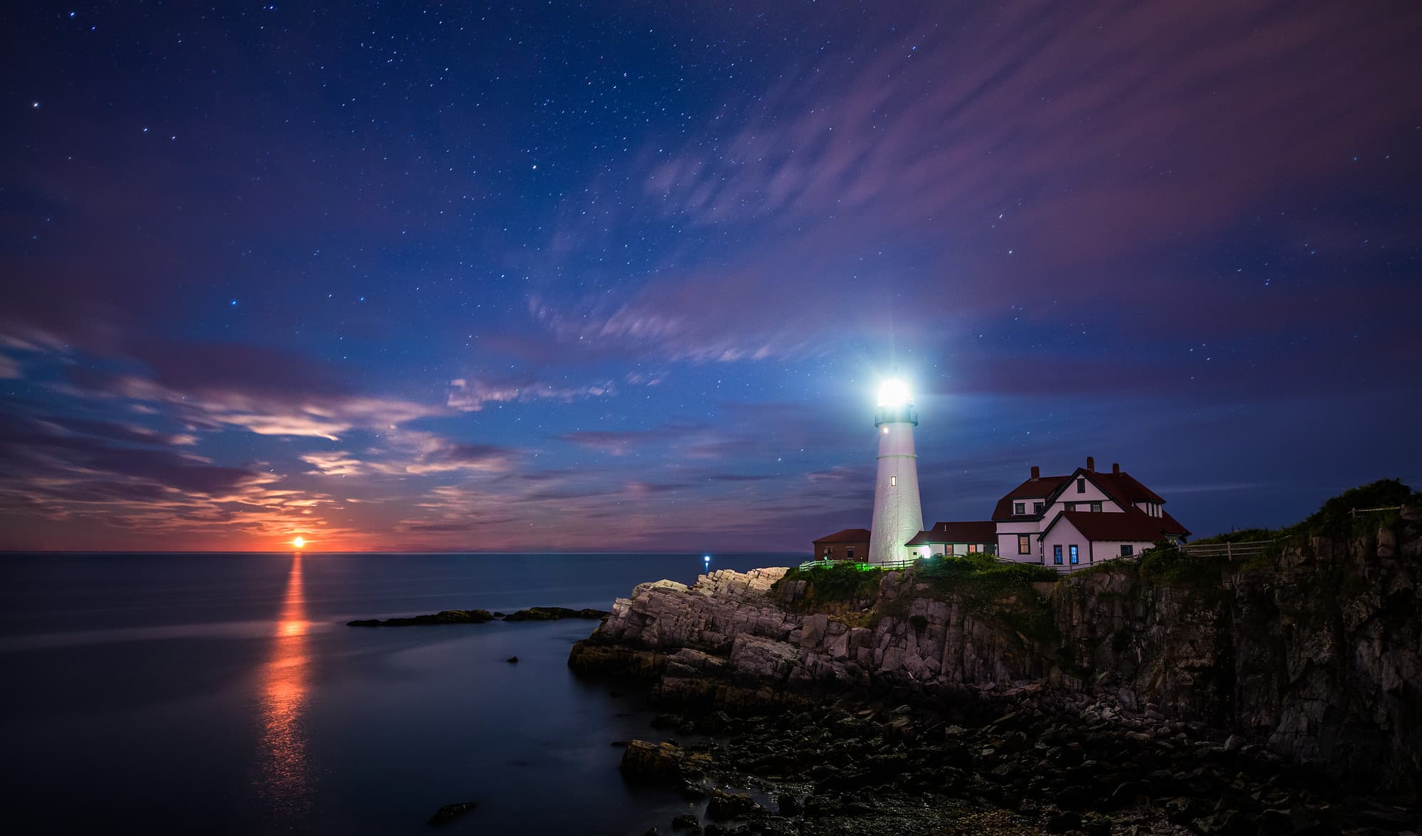 Moonrise at Portland Head Lighthouse
