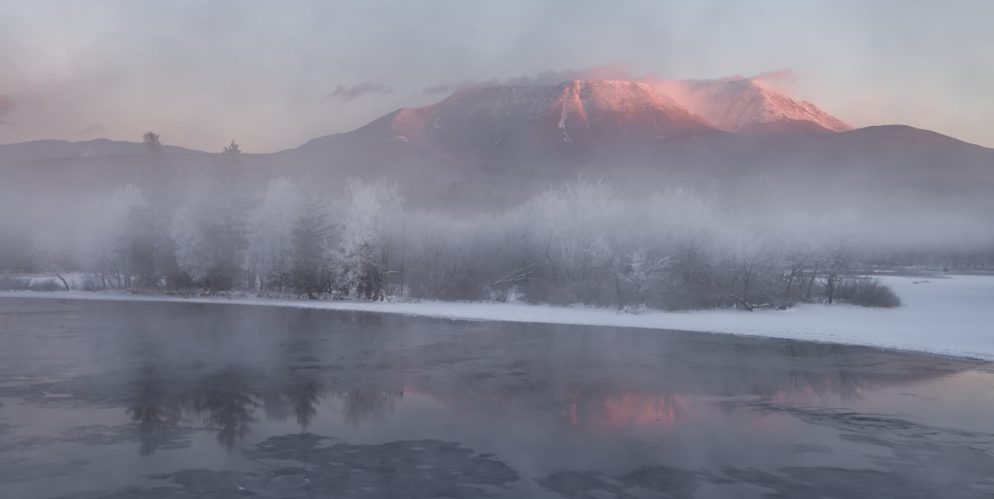 Mt. Katahdin on a Frigid Morning