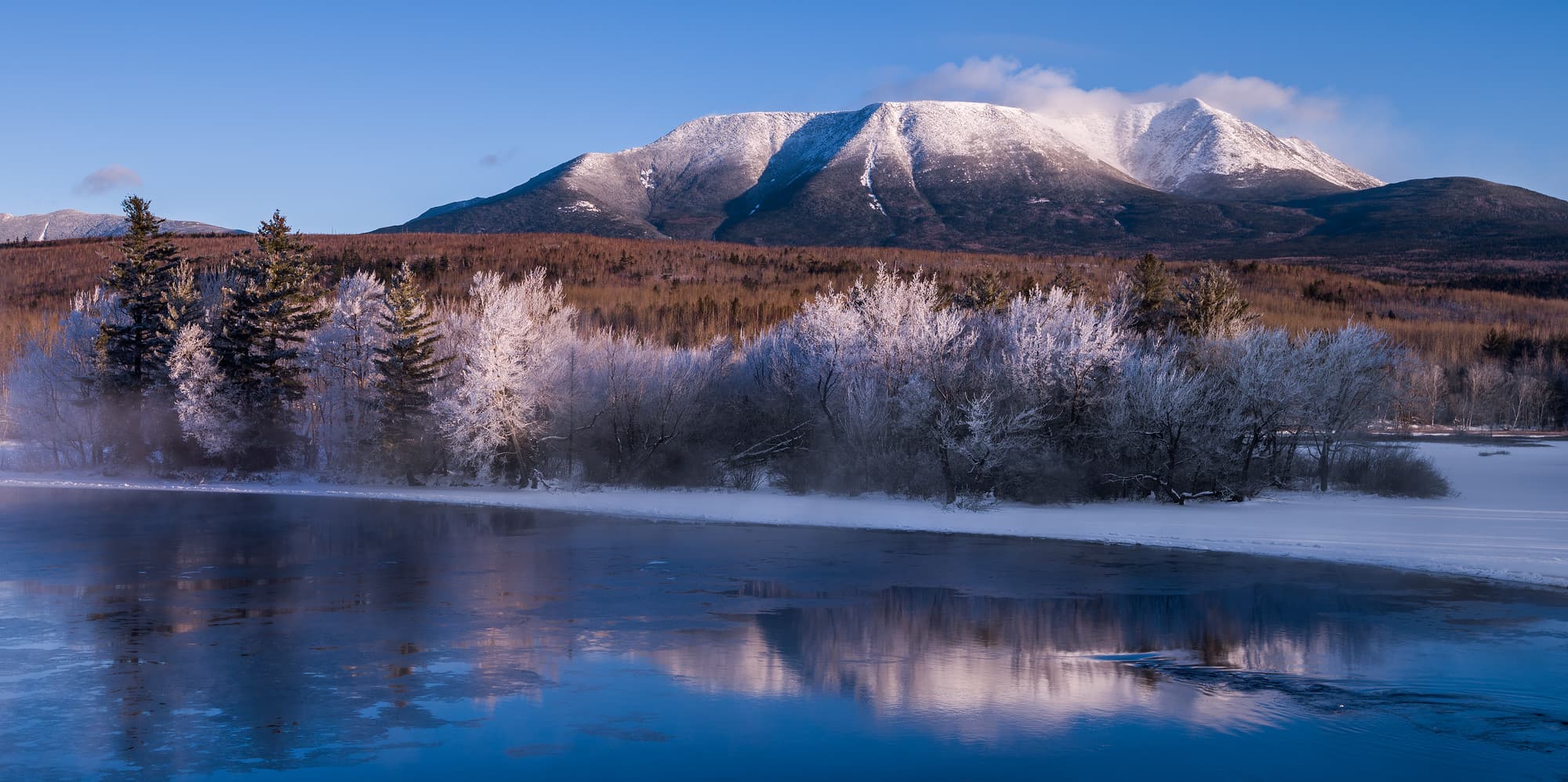 Mt. Katahdin on a Frigid Morning