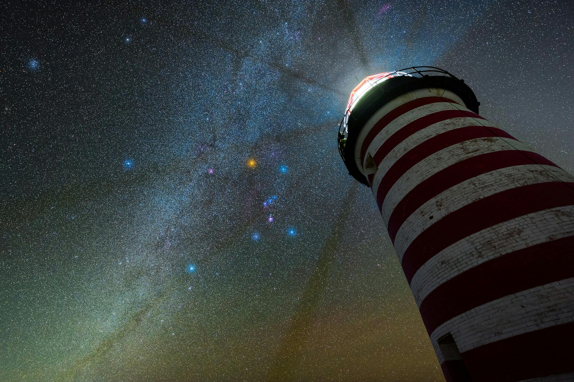 Orion and The Milky Way Over West Quoddy Head Lighthouse
