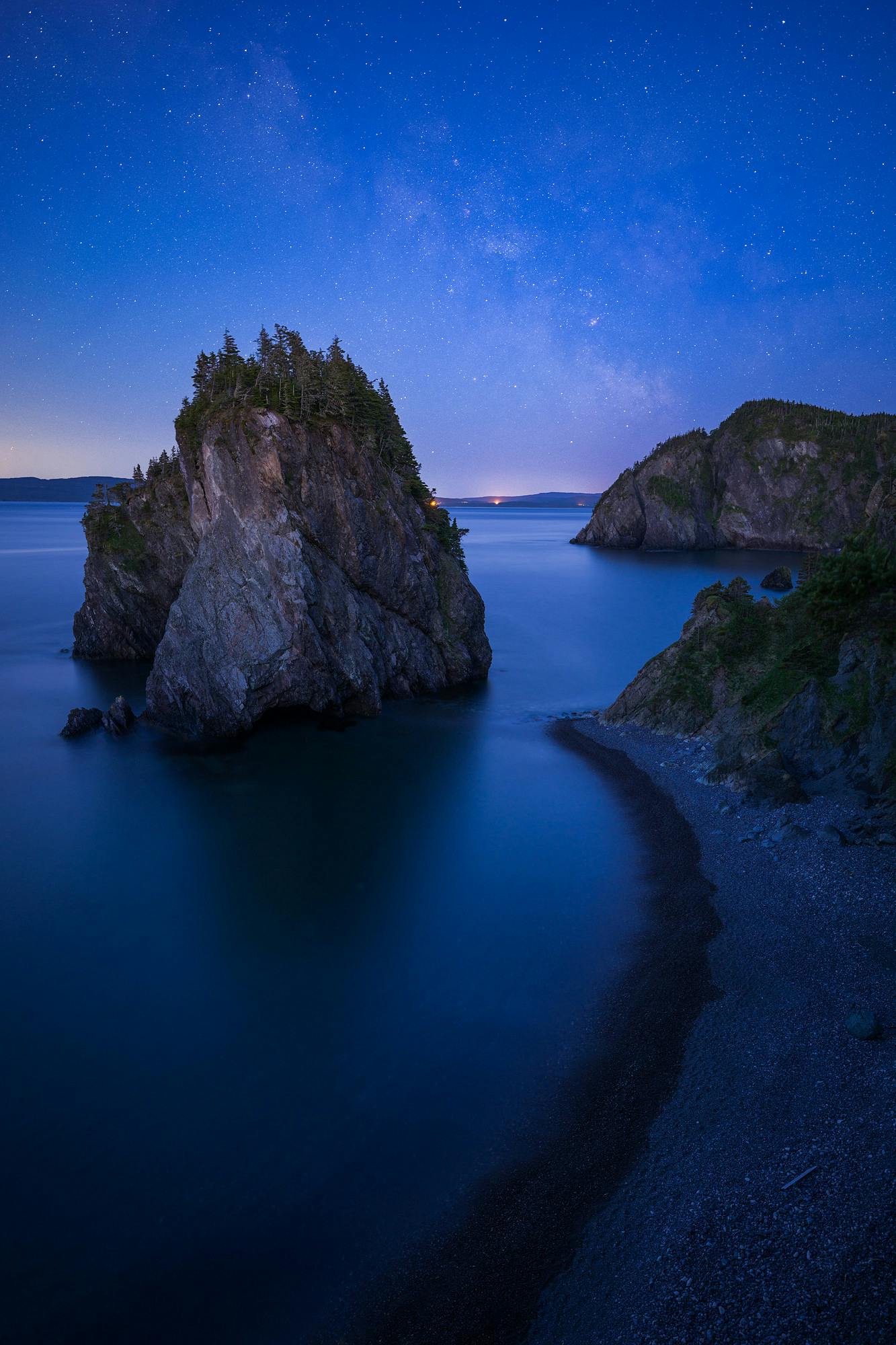 Twilight Milky Way at Chance Cove Sea Stack