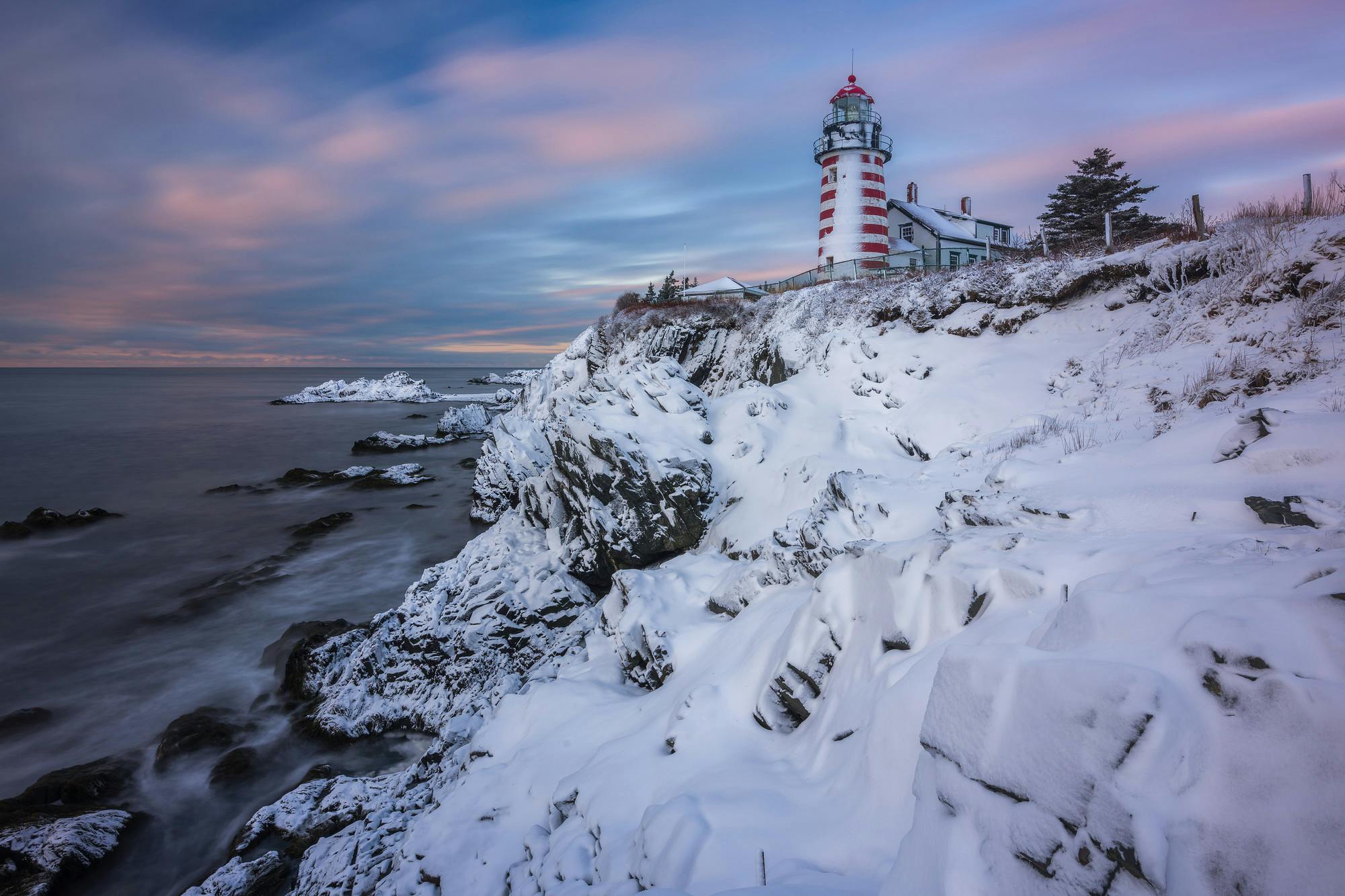 Morning at West Quoddy Head Lighthouse After a Snowstorm