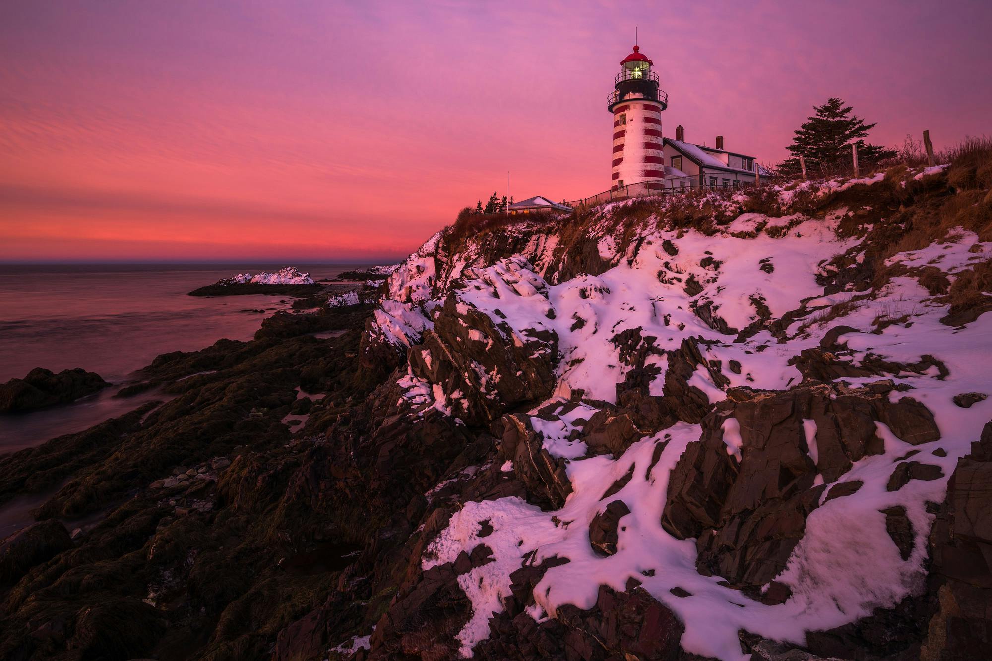 Winter Sunrise at West Quoddy Head Lighthouse