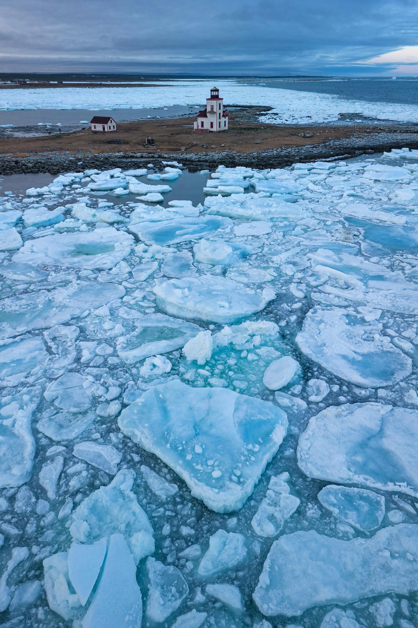 Pack Ice at Flowers Island Lighthouse