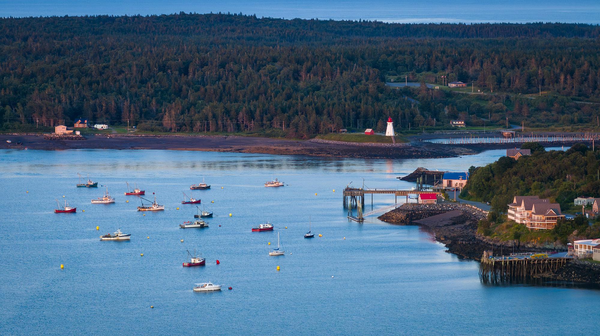 Lubec Boats and Mulholland Lighthouse Aerial