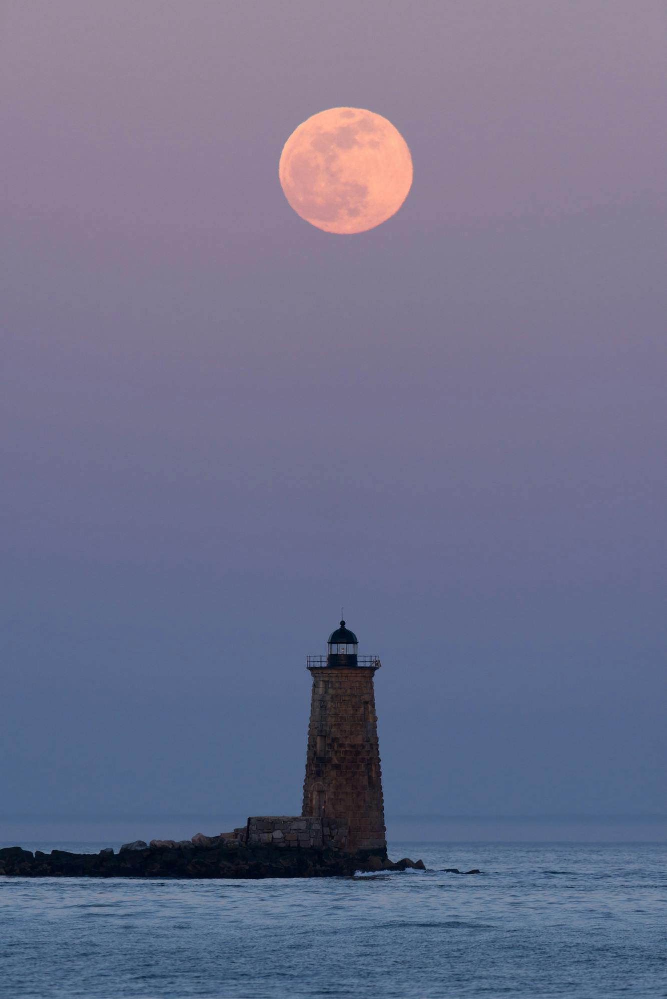 Moonrise Over Whaleback Lighthouse
