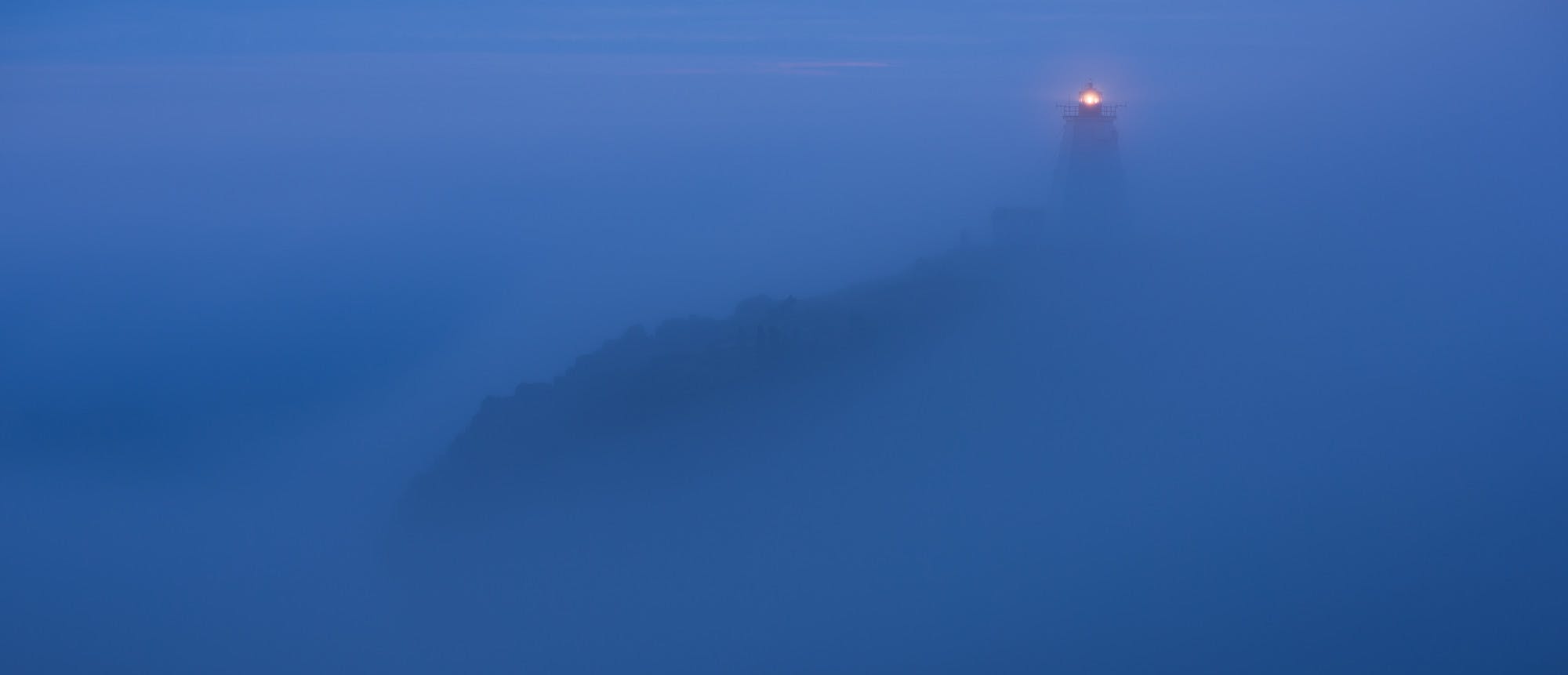 Morning Twilight Fog at Swallowtail Lighthouse
