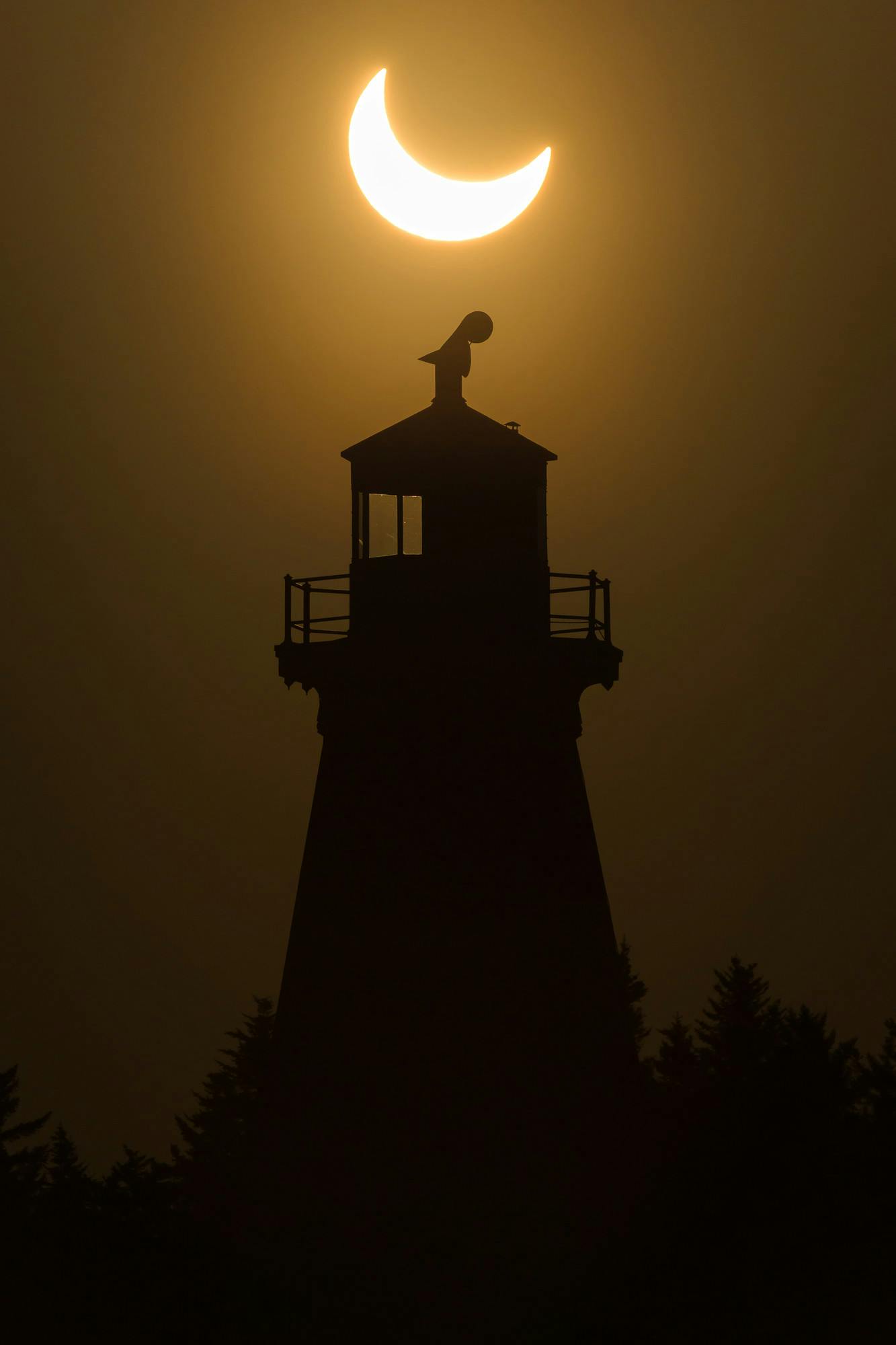 Partial Solar Eclipse Over Mulholland Lighthouse