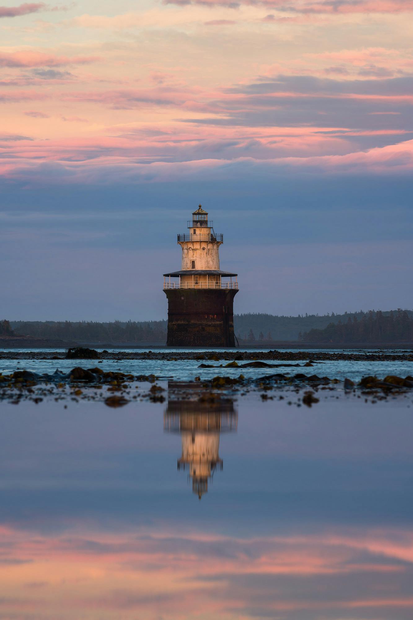 Lubec Channel Lighthouse Sunset Reflection